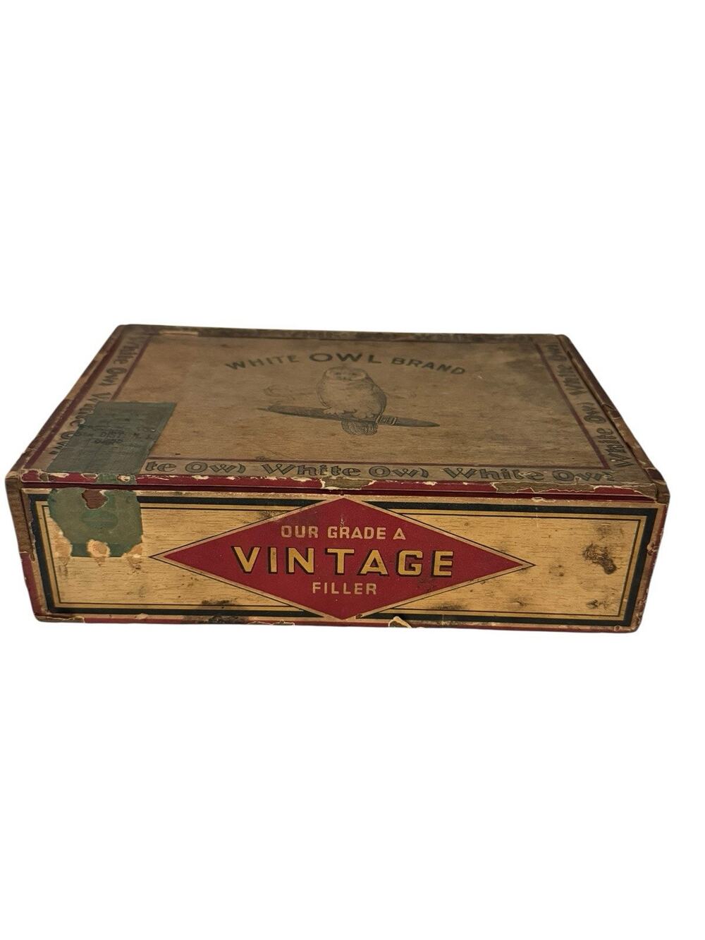 Vintage White Owl Brand Empty Cigar Box 5 Cents Grade A Vintage Filters